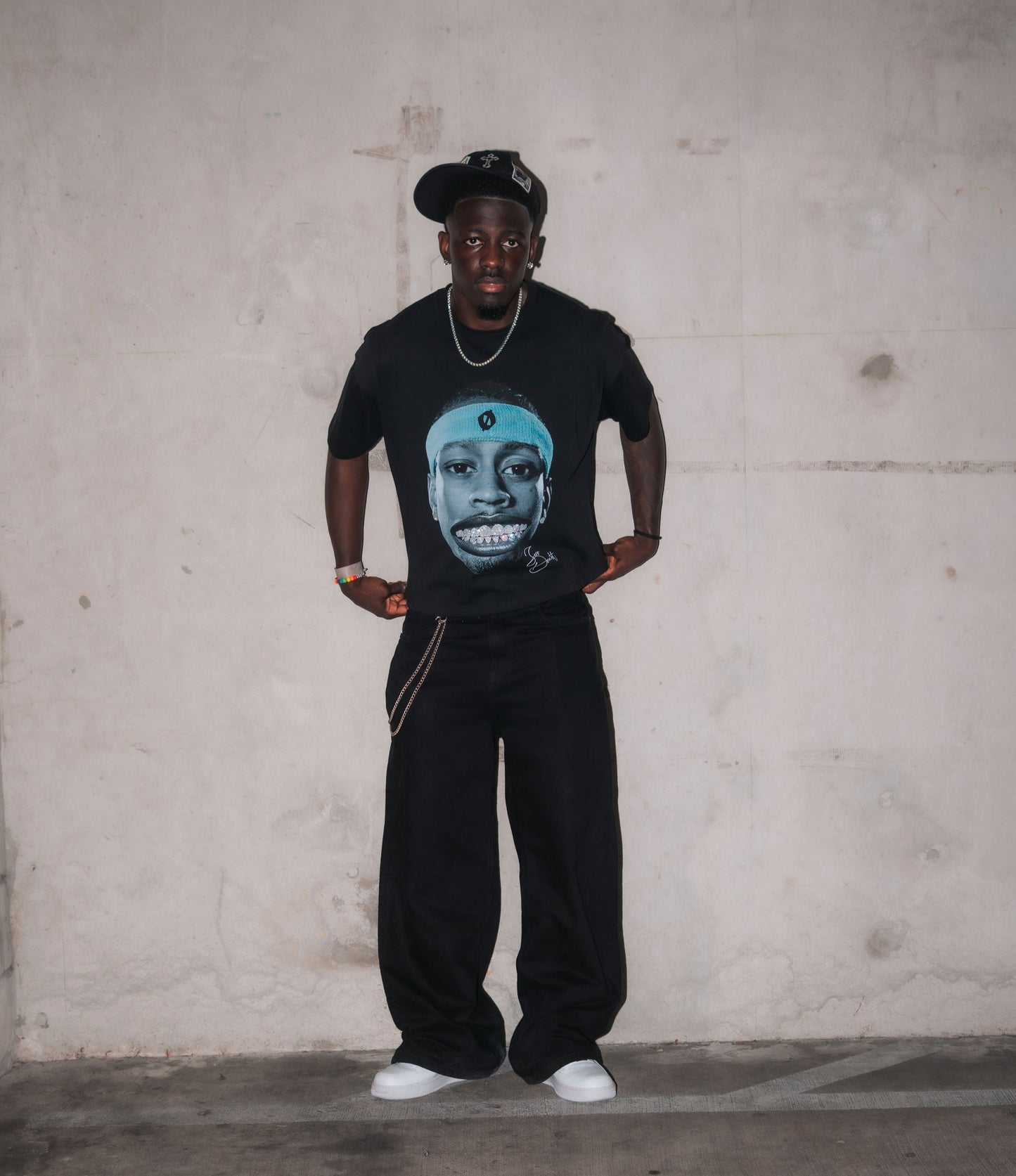 Black "The Answer" Rhinestone Tee