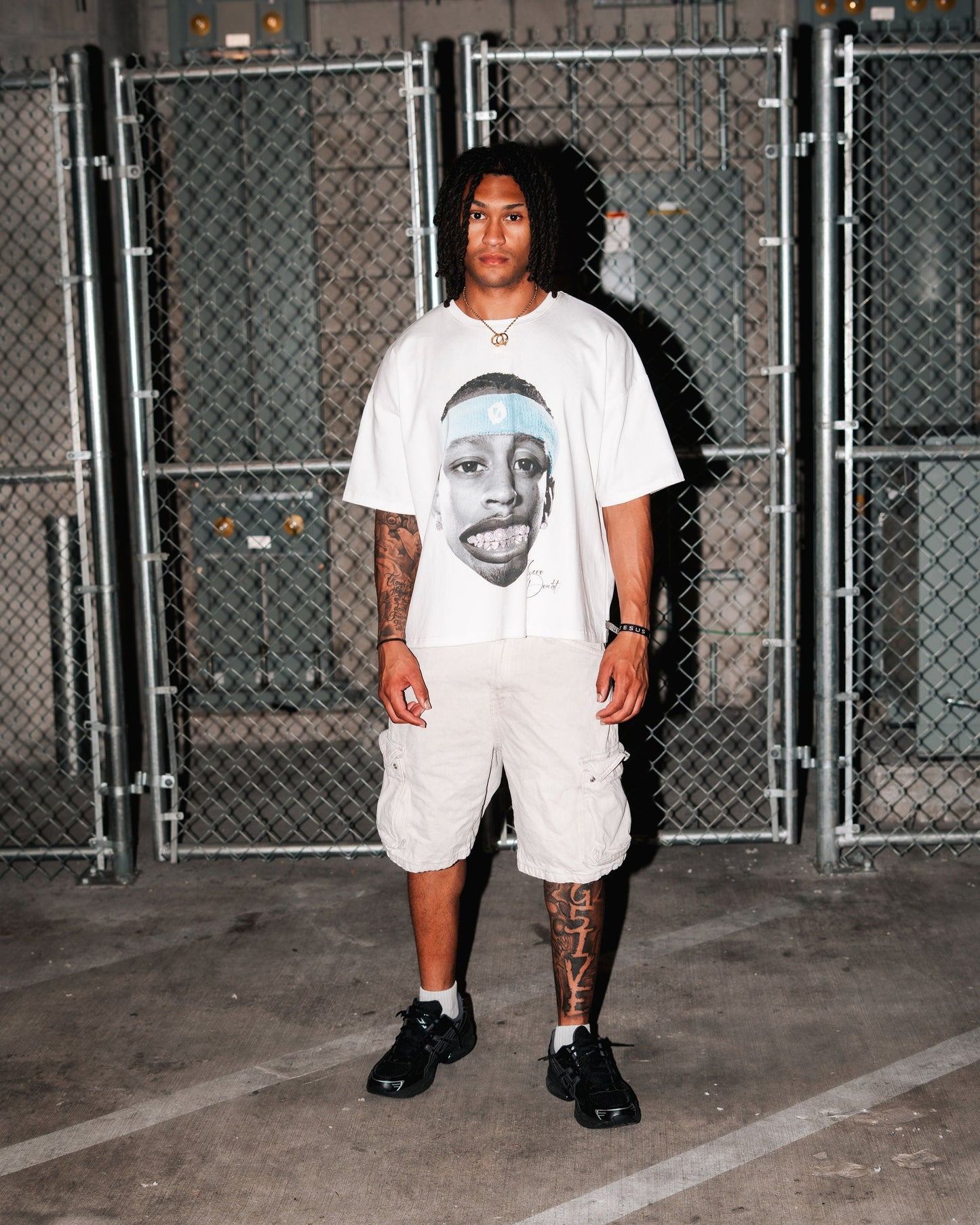 White "The Answer" Rhinestone Tee